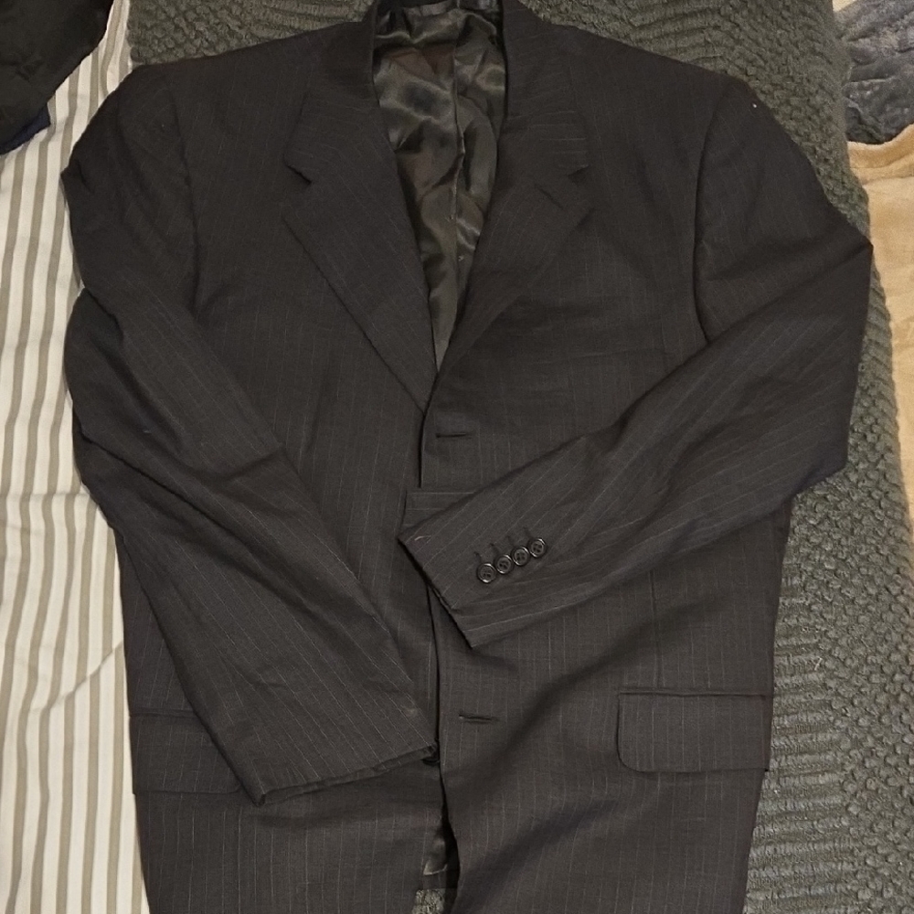 Oxxford Clothes Classic‎ Black Men's High End  Blazer Sports Coat Size L